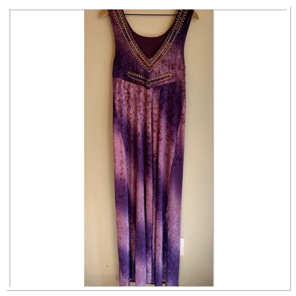 Free People Hello Gorgeous Maxi Dress Velvet Purple Medium - Picture 9 of 13